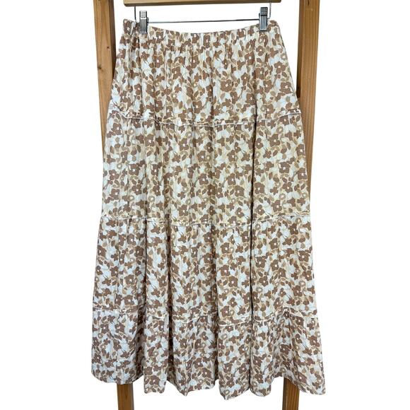 Japnap Dresses & Skirts - Japna Multicolored Ruffle Skirt Size LARGE Flowy Boho Summer Skirt